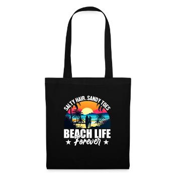 Cheveux salés Orteils de sable La vie à la plage pour toujours - Sac en tissu - noir - Devant