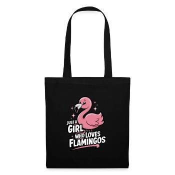Flamingo Tier Rosa - Stoffbeutel - Schwarz - Vorne