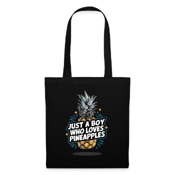 Ananas tropische hawaiianische Frucht - Stoffbeutel - Schwarz - Vorne