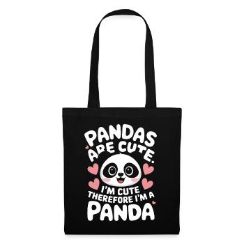 Pandabär Panda Tier Pandas - Stoffbeutel - Schwarz - Vorne