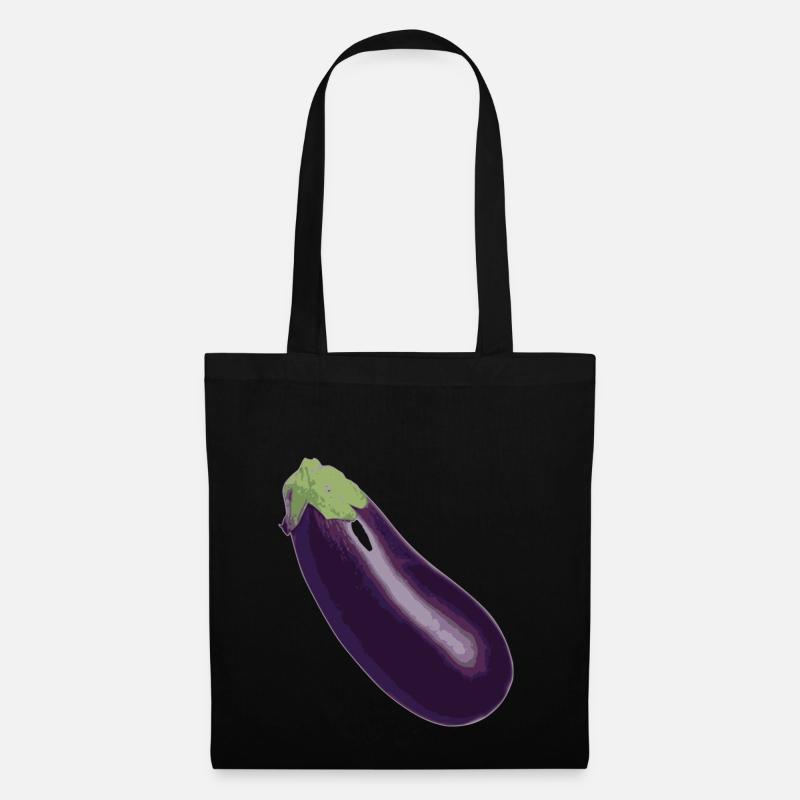 Aubergine - Stoffbeutel - Schwarz