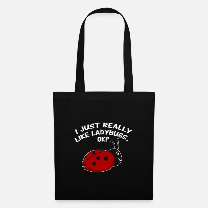 Ladybug lucky lucky beetle ladybug saying - Tote Bag - black