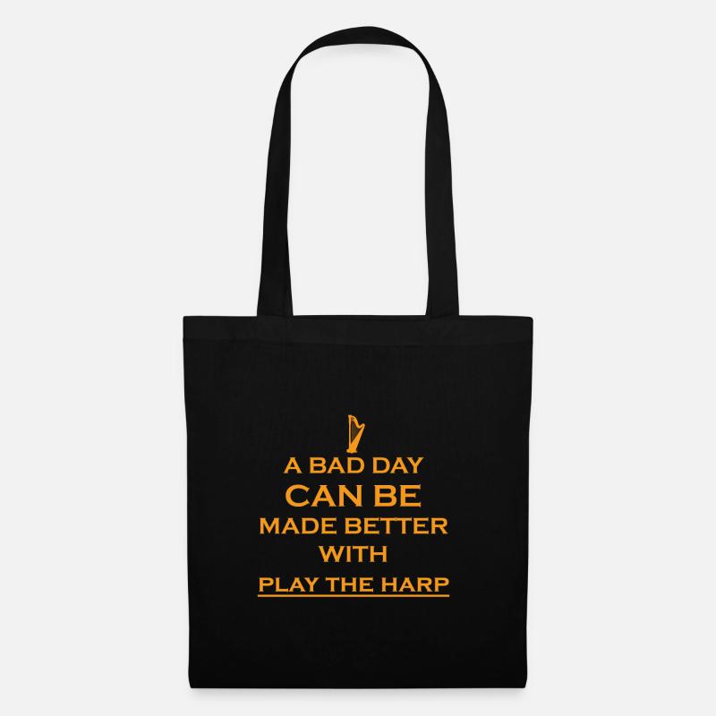 geschenk bad day better harfe harp - Stoffbeutel - Schwarz