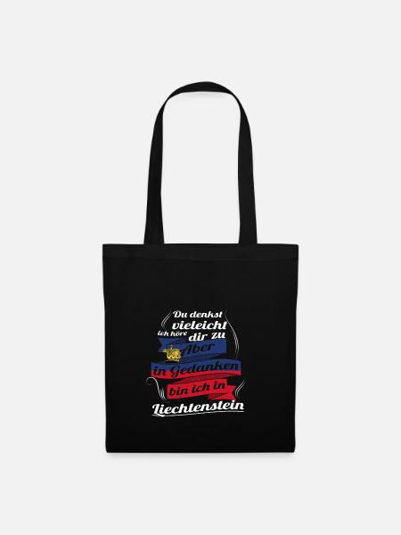 Geschenk Ich zuhoere in gedanken Liechtenstein - Stoffbeutel - Schwarz