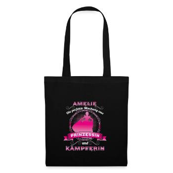 Geschenk Perfekte Mischung aus Prinzessin Amelie - Stoffbeutel - Schwarz - Vorne