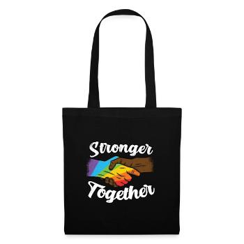 LGBTQ Black Pride Stronger Together Rainbow Gay - Tote Bag - black - Front