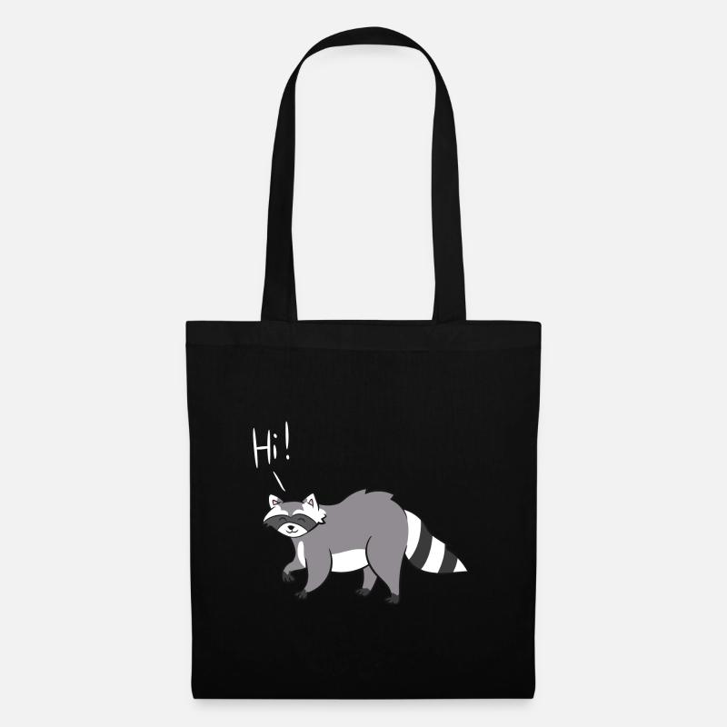 Waschbär - Hi - Stoffbeutel - Schwarz