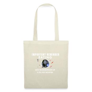 Manger avec le micro allumé - Sac en tissu - nature - Devant