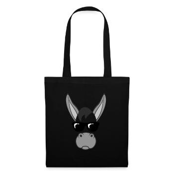 Costume de visage d'âne d'halloween drôle paresseux - Sac en tissu - noir - Devant