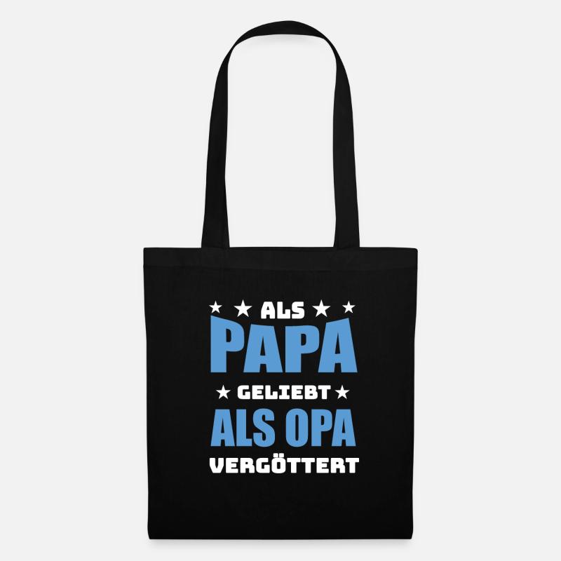 Papa Opa Geschenk - Stoffbeutel - Schwarz