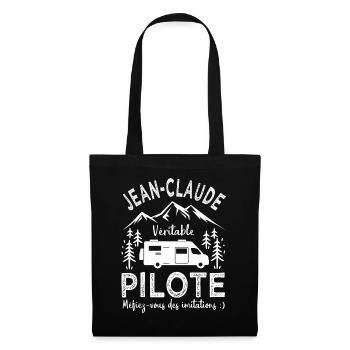 Jean claude véritable pilote camping car Humour - Sac en tissu - noir - Devant