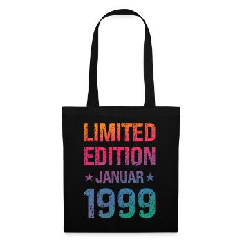 Limited Edition 25 Geburtstag Party Jahrgang 1999 - Stoffbeutel - Schwarz - Vorne