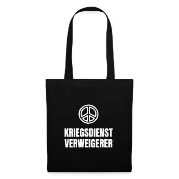 Kriegsdienstverweigerer Pazifist Friedensbewegung - Stoffbeutel - Schwarz - Vorne