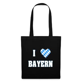 I love Bayer, Herz, Geschenk, Bavaria - Stoffbeutel - Schwarz - Vorne