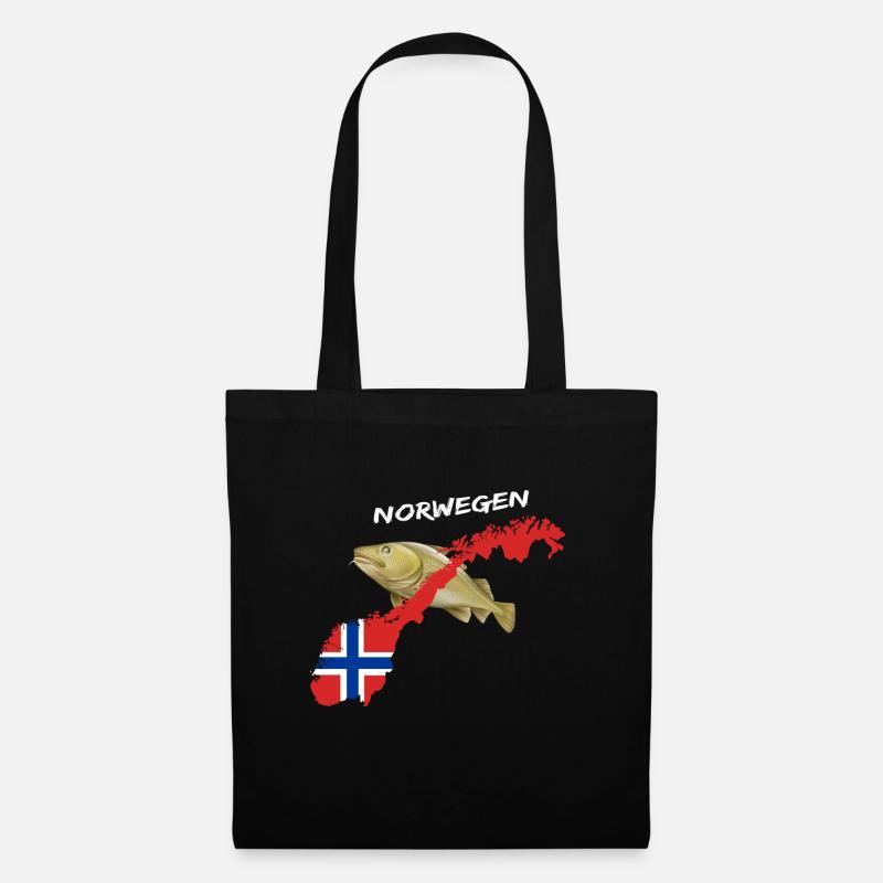 norway cod card cod hunter gift - Tote Bag - black