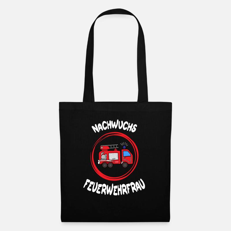nachwuchs feuerwehrfrau Geschenk feuerwehr - Stoffbeutel - Schwarz