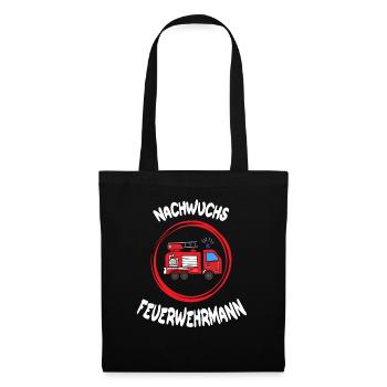 nachwuchs feuerwehrmann Geschenk feuerwehr - Stoffbeutel - Schwarz - Vorne