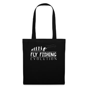 Fly Fishing Evolution - Funny Angler - Tote Bag - black - Front