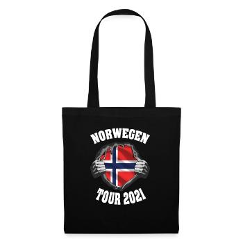 Norwegen Angel und Fischer Design - Stoffbeutel - Schwarz - Vorne