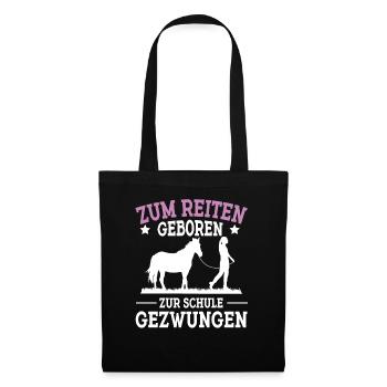 Pferd Reiten Design für Reiter und Reiterinnen - Stoffbeutel - Schwarz - Vorne