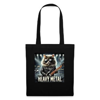 Heavy Metal Cat with Guitar - Tote Bag - black - Front