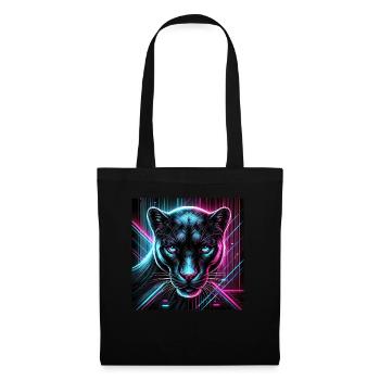 Cyberpunk Panther – Style néon - Sac en tissu - noir - Devant