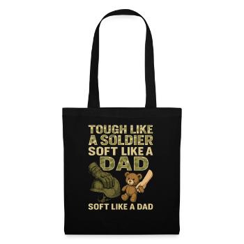 Un père soldat fort avec du cœur - Sac en tissu - noir - Devant