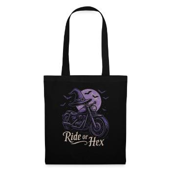 Balade de sorcière à moto à la pleine lune - Sac en tissu - noir - Devant
