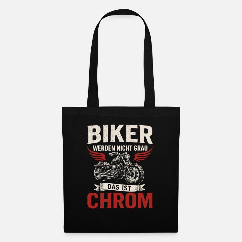 Biker Spruch – Das ist Chrom - Stoffbeutel - Schwarz