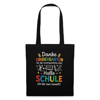 Merci à la maternelle Bonjour à l'école Inscription - Sac en tissu - noir - Devant