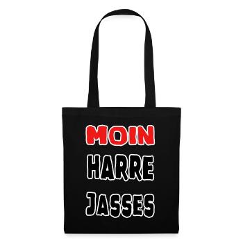 Moin Harre Jasses - Plattdeutsch Geschenkiddee - Stoffbeutel - Schwarz - Vorne