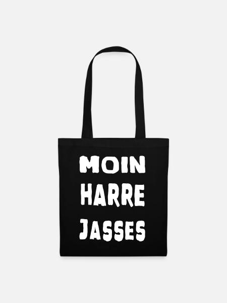 Moin Harre Jasses - Plattdeutsch - Stoffbeutel - Schwarz