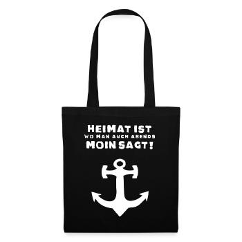 Moin Moin moin hamburg hamburger nordsee heimat - Stoffbeutel - Schwarz - Vorne