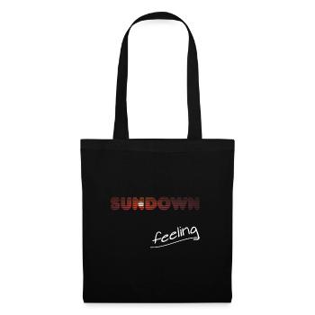 sundown feeling, Sonnenuntergang, sun, Sonne - Stoffbeutel - Schwarz - Vorne