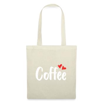 Liebe Kaffee | Kaffeeliebhaber - Stoffbeutel - Natur - Vorne