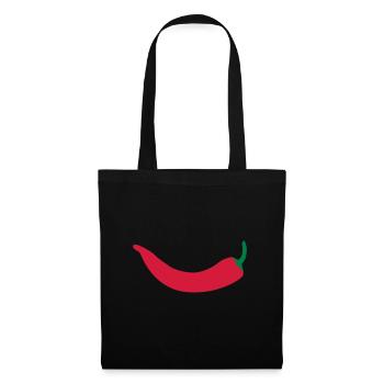 Chili, Chilischote - Stoffbeutel - Schwarz - Vorne