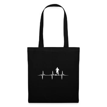 Battement de cœur de football - Sac en tissu - noir - Devant