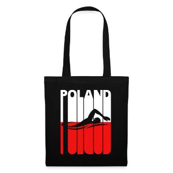 Vintage Swimming Gifts for Swimmers. Polish Flag - Tote Bag - black - Front