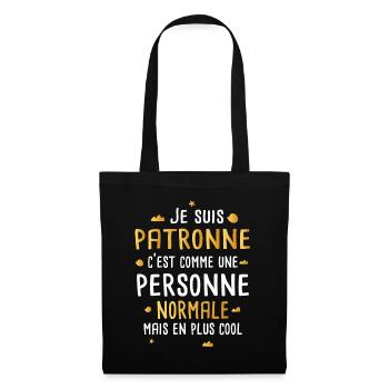 Patronne cadeau drôle - Sac en tissu - noir - Devant