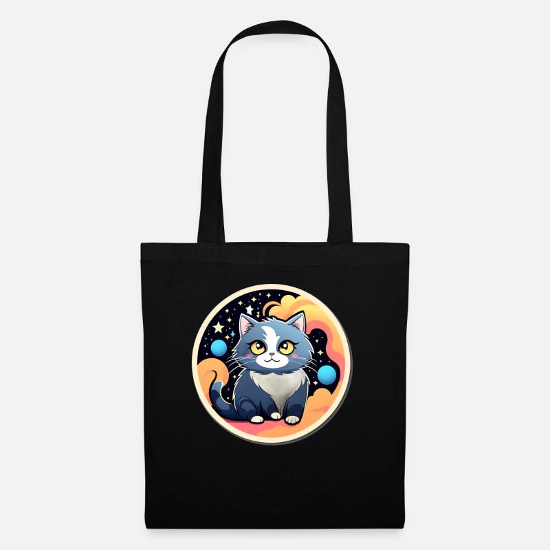 Space Cat - Stoffbeutel - Schwarz