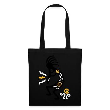 kokopelli carving amerikanisch - Stoffbeutel - Schwarz - Vorne