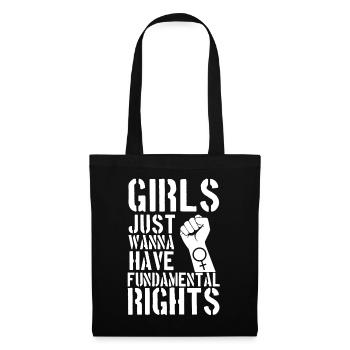 Girls Just Wanna Have Fundamental Rights Shirt - Tote Bag - black - Front