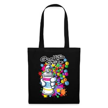 Graffitis cartoon style - Sac en tissu - noir - Devant