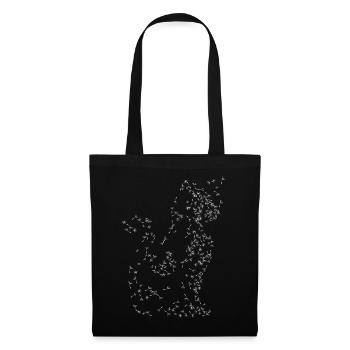 Pissenlit chat blanc - Sac en tissu - noir - Devant
