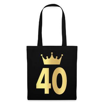 40th birthday forty gift - Tote Bag - black - Front