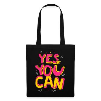 Yes you can - Stoffbeutel - Schwarz - Vorne