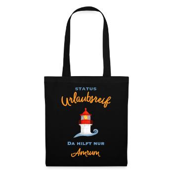 Amrum, kultiger Leuchtturm Norddorf, Urlaubsreif - Stoffbeutel - Schwarz - Vorne