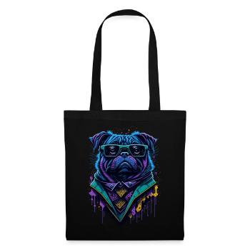Graffiti Cyberpug - Stoffbeutel - Schwarz - Vorne