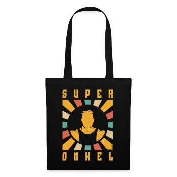 Super Onkel (Superonkel / Strahlen / 4C) - Stoffbeutel - Schwarz - Vorne