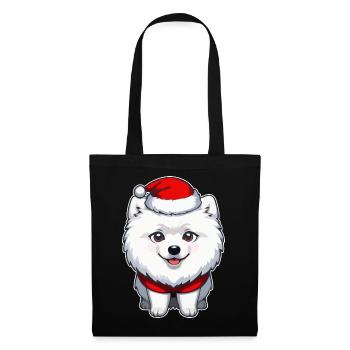 Hund Weihnachten - Stoffbeutel - Schwarz - Vorne